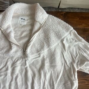 Aerie Cream Sherpa Zip-Up